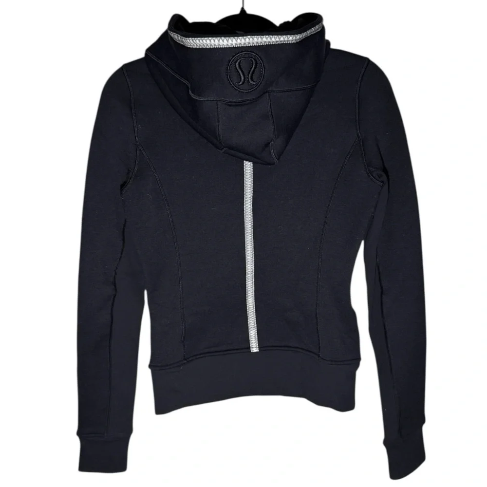 LULULEMON Special Edition Uba Hoodie Reflective Black Fitted Jacket Size 4 - Picture 5 of 12